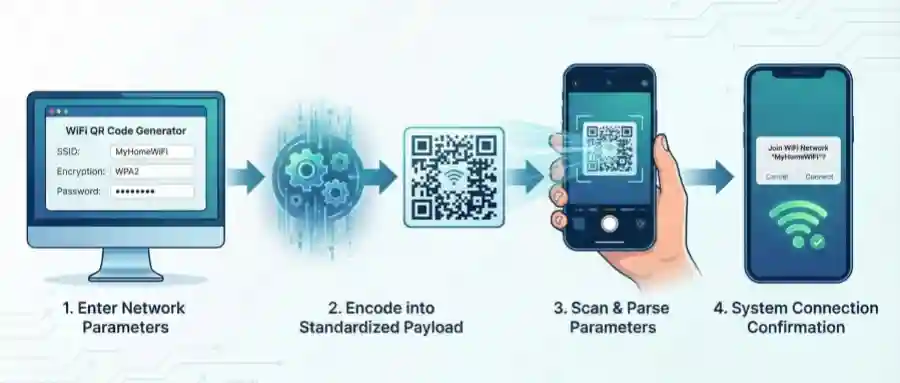 How does a WiFi QR code work?